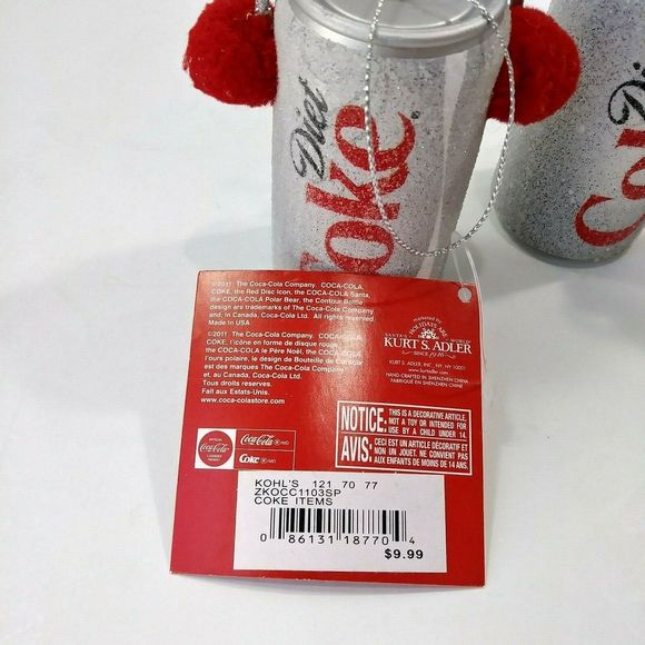 Kurt Adler 3 Diet Coke Christmas Ornaments - Picture 5 of 5